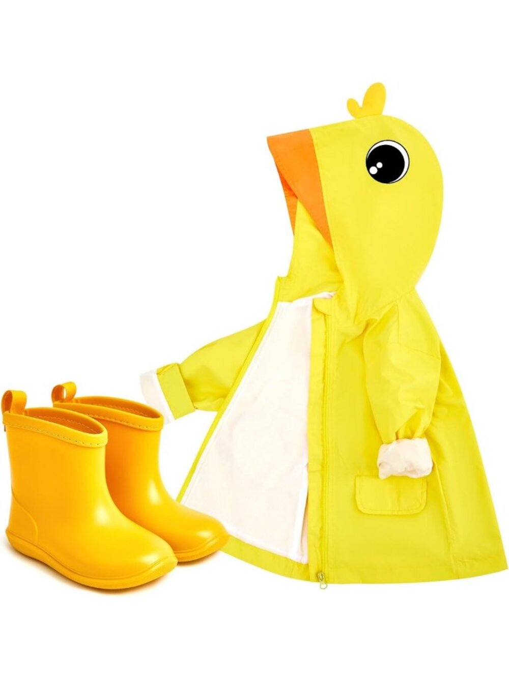2-Piece Toddler Raincoat & Boot Set - Waterproof, Lightweight, Cute Design